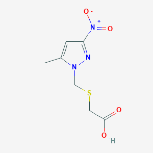 molecular formula C7H9N3O4S B2628145 2-[(5-Methyl-3-nitropyrazolyl)methylthio]acetic acid CAS No. 1020724-69-9