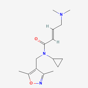molecular formula C15H23N3O2 B2628158 (E)-N-Cyclopropyl-4-(dimethylamino)-N-[(3,5-dimethyl-1,2-oxazol-4-yl)methyl]but-2-enamide CAS No. 2411326-22-0