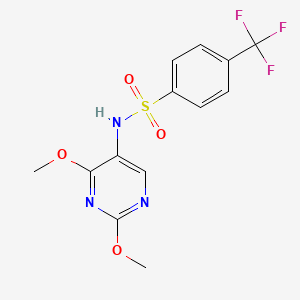 molecular formula C13H12F3N3O4S B2628160 N-(2,4-dimethoxypyrimidin-5-yl)-4-(trifluoromethyl)benzene-1-sulfonamide CAS No. 2191214-23-8