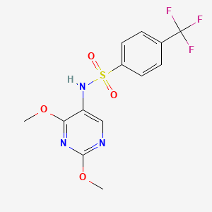 molecular formula C13H12F3N3O4S B2628160 N-(2,4-dimethoxypyrimidin-5-yl)-4-(trifluoromethyl)benzenesulfonamide CAS No. 2191214-23-8