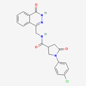 molecular formula C20H17ClN4O3 B2628166 1-(4-chlorophenyl)-5-oxo-N-((4-oxo-3,4-dihydrophthalazin-1-yl)methyl)pyrrolidine-3-carboxamide CAS No. 899745-74-5