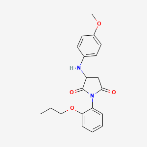molecular formula C20H22N2O4 B2628170 3-[(4-Methoxyphenyl)amino]-1-(2-propoxyphenyl)pyrrolidine-2,5-dione CAS No. 352666-08-1