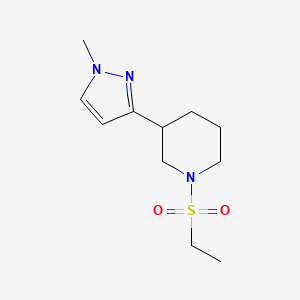 molecular formula C11H19N3O2S B2628171 1-(ethylsulfonyl)-3-(1-methyl-1H-pyrazol-3-yl)piperidine CAS No. 2034605-82-6