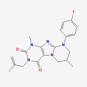 B2628175 9-(4-fluorophenyl)-1,7-dimethyl-3-(2-methylprop-2-enyl)-7,8-dihydro-6H-purino[7,8-a]pyrimidine-2,4-dione CAS No. 893964-02-8