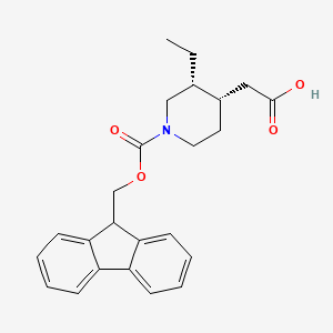 molecular formula C24H27NO4 B2628177 2-[(3R,4S)-3-Ethyl-1-(9H-fluoren-9-ylmethoxycarbonyl)piperidin-4-yl]acetic acid CAS No. 2580102-56-1