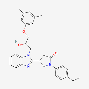 molecular formula C30H33N3O3 B2628180 4-{1-[3-(3,5-dimethylphenoxy)-2-hydroxypropyl]-1H-benzimidazol-2-yl}-1-(4-ethylphenyl)pyrrolidin-2-one CAS No. 1018162-51-0