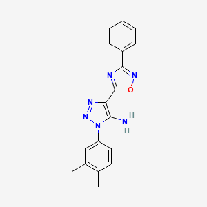molecular formula C18H16N6O B2628183 1-(3,4-dimethylphenyl)-4-(3-phenyl-1,2,4-oxadiazol-5-yl)-1H-1,2,3-triazol-5-amine CAS No. 892760-34-8