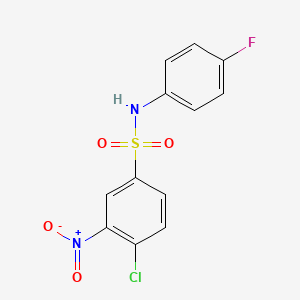 molecular formula C12H8ClFN2O4S B2628193 4-chloro-N-(4-fluorophenyl)-3-nitrobenzene-1-sulfonamide CAS No. 1095374-68-7