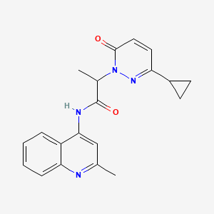 molecular formula C20H20N4O2 B2628196 2-(3-cyclopropyl-6-oxo-1,6-dihydropyridazin-1-yl)-N-(2-methylquinolin-4-yl)propanamide CAS No. 2097916-99-7