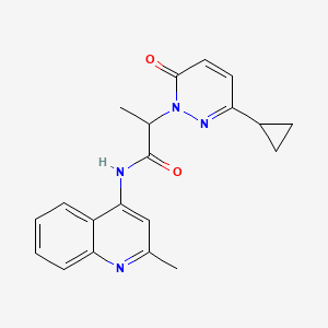 molecular formula C20H20N4O2 B2628196 2-(3-cyclopropyl-6-oxopyridazin-1(6H)-yl)-N-(2-methylquinolin-4-yl)propanamide CAS No. 2097916-99-7