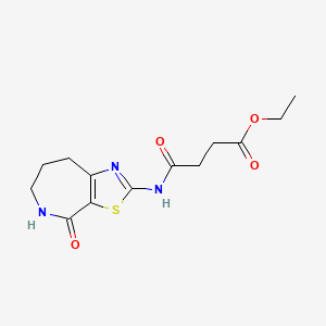 molecular formula C13H17N3O4S B2628204 ethyl 4-oxo-4-((4-oxo-5,6,7,8-tetrahydro-4H-thiazolo[5,4-c]azepin-2-yl)amino)butanoate CAS No. 1797903-19-5