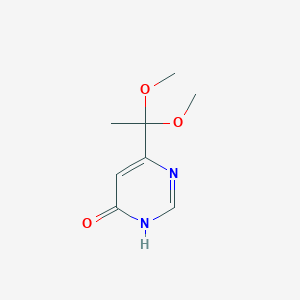 molecular formula C8H12N2O3 B2628222 6-(1,1-Dimethoxyethyl)pyrimidin-4-ol CAS No. 2460756-02-7