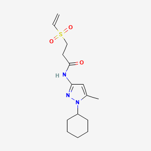 molecular formula C15H23N3O3S B2628238 N-(1-Cyclohexyl-5-methylpyrazol-3-yl)-3-ethenylsulfonylpropanamide CAS No. 2224342-84-9