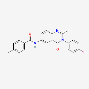 molecular formula C24H20FN3O2 B2628239 N-(3-(4-fluorophenyl)-2-methyl-4-oxo-3,4-dihydroquinazolin-6-yl)-3,4-dimethylbenzamide CAS No. 1105237-92-0