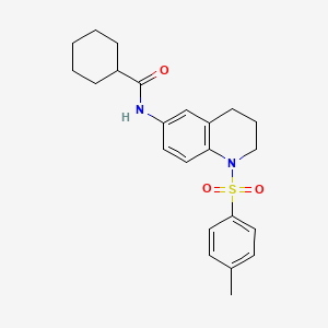 molecular formula C23H28N2O3S B2628259 N-(1-tosyl-1,2,3,4-tetrahydroquinolin-6-yl)cyclohexanecarboxamide CAS No. 941929-53-9