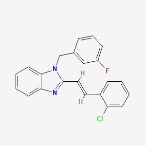molecular formula C22H16ClFN2 B2628264 2-(2-chlorostyryl)-1-(3-fluorobenzyl)-1H-1,3-benzimidazole CAS No. 338772-23-9