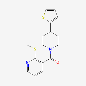 molecular formula C16H18N2OS2 B2628285 (2-(Methylthio)pyridin-3-yl)(4-(thiophen-2-yl)piperidin-1-yl)methanone CAS No. 1396815-31-8