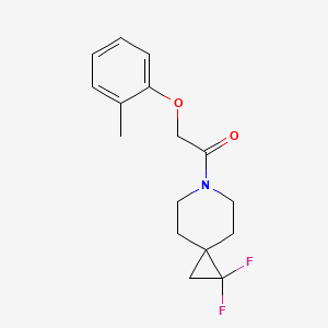 molecular formula C16H19F2NO2 B2628306 1-(1,1-Difluoro-6-azaspiro[2.5]octan-6-yl)-2-(o-tolyloxy)ethan-1-one CAS No. 2195936-77-5