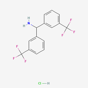 molecular formula C15H12ClF6N B2628307 Bis[3-(trifluoromethyl)phenyl]methanamine hydrochloride CAS No. 49703-71-1