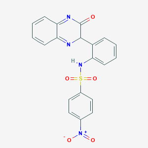 4-nitro-N-[2-(3-oxo-3,4-dihydroquinoxalin-2-yl)phenyl]benzene-1-sulfonamide