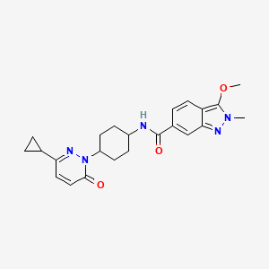 N-[4-(3-cyclopropyl-6-oxo-1,6-dihydropyridazin-1-yl)cyclohexyl]-3-methoxy-2-methyl-2H-indazole-6-carboxamide