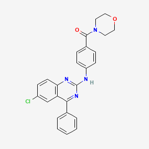 molecular formula C25H21ClN4O2 B2628358 (4-((6-Chloro-4-phenylquinazolin-2-yl)amino)phenyl)(morpholino)methanone CAS No. 313399-10-9