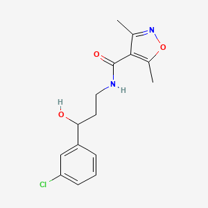 molecular formula C15H17ClN2O3 B2628359 N-[3-(3-chlorophenyl)-3-hydroxypropyl]-3,5-dimethyl-1,2-oxazole-4-carboxamide CAS No. 2034521-00-9