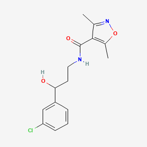 N-(3-(3-chlorophenyl)-3-hydroxypropyl)-3,5-dimethylisoxazole-4-carboxamide