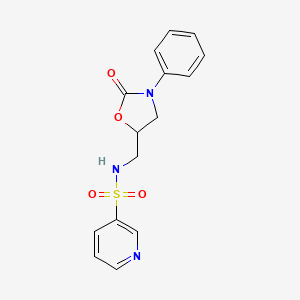 N-((2-oxo-3-phenyloxazolidin-5-yl)methyl)pyridine-3-sulfonamide