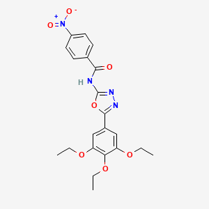 4-nitro-N-[5-(3,4,5-triethoxyphenyl)-1,3,4-oxadiazol-2-yl]benzamide