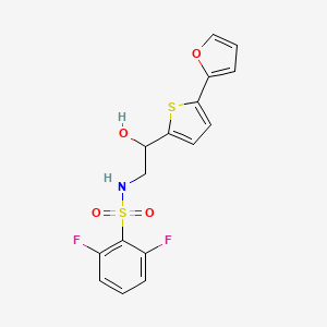 2,6-Difluoro-N-[2-[5-(furan-2-yl)thiophen-2-yl]-2-hydroxyethyl]benzenesulfonamide