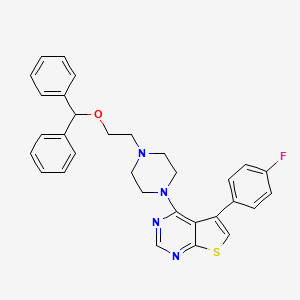4-(4-(2-(Benzhydryloxy)ethyl)piperazin-1-yl)-5-(4-fluorophenyl)thieno[2,3-d]pyrimidine