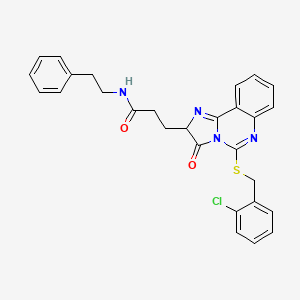 3-{5-[(2-chlorobenzyl)thio]-3-oxo-2,3-dihydroimidazo[1,2-c]quinazolin-2-yl}-N-(2-phenylethyl)propanamide