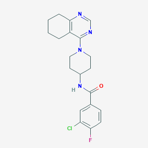 3-chloro-4-fluoro-N-(1-(5,6,7,8-tetrahydroquinazolin-4-yl)piperidin-4-yl)benzamide