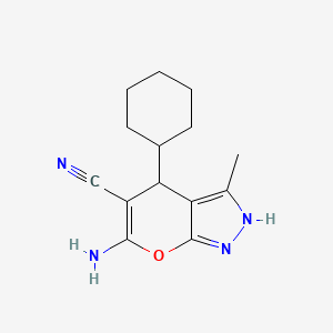 6-Amino-4-cyclohexyl-3-methyl-1,4-dihydropyrano[2,3-c]pyrazole-5-carbonitrile