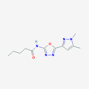 N-(5-(1,5-dimethyl-1H-pyrazol-3-yl)-1,3,4-oxadiazol-2-yl)pentanamide