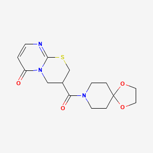 3-(1,4-dioxa-8-azaspiro[4.5]decane-8-carbonyl)-3,4-dihydropyrimido[2,1-b][1,3]thiazin-6(2H)-one