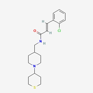 (E)-3-(2-chlorophenyl)-N-((1-(tetrahydro-2H-thiopyran-4-yl)piperidin-4-yl)methyl)acrylamide
