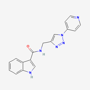 molecular formula C17H14N6O B2628401 N-((1-(pyridin-4-yl)-1H-1,2,3-triazol-4-yl)methyl)-1H-indole-3-carboxamide CAS No. 2034227-74-0