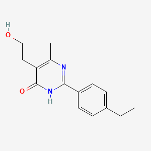 molecular formula C15H18N2O2 B2628402 2-(4-ethylphenyl)-5-(2-hydroxyethyl)-6-methyl-4(3H)-pyrimidinone CAS No. 866144-73-2