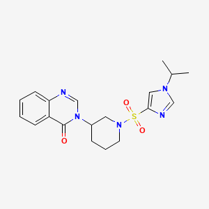 molecular formula C19H23N5O3S B2628409 3-(1-((1-isopropyl-1H-imidazol-4-yl)sulfonyl)piperidin-3-yl)quinazolin-4(3H)-one CAS No. 2034423-18-0