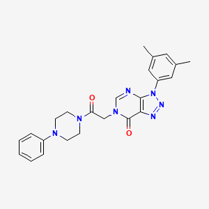 molecular formula C24H25N7O2 B2628427 3-(3,5-dimethylphenyl)-6-(2-oxo-2-(4-phenylpiperazin-1-yl)ethyl)-3H-[1,2,3]triazolo[4,5-d]pyrimidin-7(6H)-one CAS No. 888423-00-5