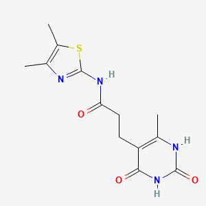molecular formula C13H16N4O3S B2628430 N-(4,5-dimethylthiazol-2-yl)-3-(6-methyl-2,4-dioxo-1,2,3,4-tetrahydropyrimidin-5-yl)propanamide CAS No. 1105228-72-5