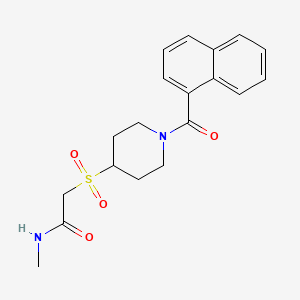 molecular formula C19H22N2O4S B2628437 2-((1-(1-naphthoyl)piperidin-4-yl)sulfonyl)-N-methylacetamide CAS No. 1797016-97-7