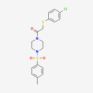 2-(4-Chlorophenyl)sulfanyl-1-[4-(4-methylphenyl)sulfonylpiperazin-1-yl]ethanone