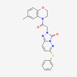 molecular formula C22H19N5O3S B2628441 2-[2-(6-methyl-3,4-dihydro-2H-1,4-benzoxazin-4-yl)-2-oxoethyl]-6-(phenylsulfanyl)-2H,3H-[1,2,4]triazolo[4,3-b]pyridazin-3-one CAS No. 1242900-95-3