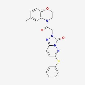 molecular formula C22H19N5O3S B2628441 2-(2-(6-methyl-2H-benzo[b][1,4]oxazin-4(3H)-yl)-2-oxoethyl)-6-(phenylthio)-[1,2,4]triazolo[4,3-b]pyridazin-3(2H)-one CAS No. 1242900-95-3