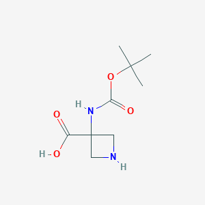 molecular formula C9H16N2O4 B2628463 3-{[(Tert-butoxy)carbonyl]amino}azetidine-3-carboxylic acid CAS No. 1262409-31-3