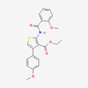 molecular formula C22H21NO5S B2628468 Ethyl 2-(2-methoxybenzamido)-4-(4-methoxyphenyl)thiophene-3-carboxylate CAS No. 374616-25-8