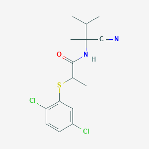 molecular formula C15H18Cl2N2OS B2628472 N-(1-cyano-1,2-dimethylpropyl)-2-[(2,5-dichlorophenyl)sulfanyl]propanamide CAS No. 1181865-44-0